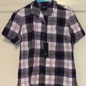 Fred Perry Women's Boxy Tartan Shirt - Purple